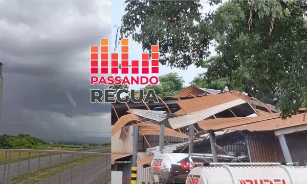 Tornado atinge Ourinhos e destelha transportadora do Parque Pacheco Chaves
