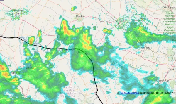Chuva atinge Ourinhos desde a madrugada desta terça-feira (13) e previsão indica tempo instável até sexta-feira