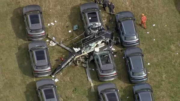 Colisão entre helicópteros deixa seis mortos no Rio de Janeiro; uma das aeronaves explodiu após a queda