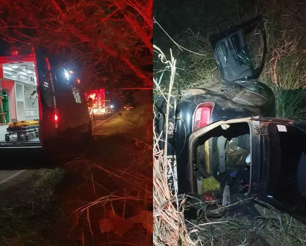 Colisão entre dois veículos em Santa Mariana deixa duas pessoas feridas