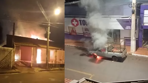Dois incêndios em Chavantes destroem casa e veículo; ninguém ficou ferido