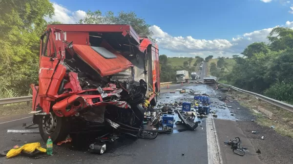 Acidente entre caminhões deixa dois mortos na BR-153, em Ocauçu 