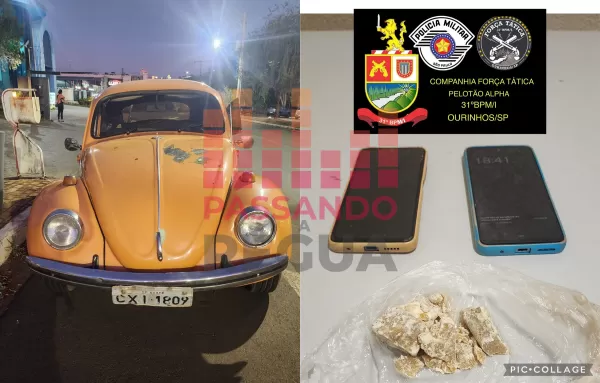 Força Tática prende primos por tráfico de drogas em Ourinhos; usavam um Fusca para entregar drogas 
