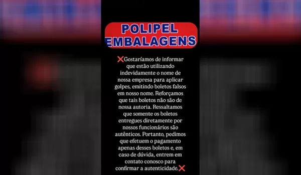 Empresária de Ourinhos alerta sobre golpe com boletos falsos em nome da Polipel Embalagens