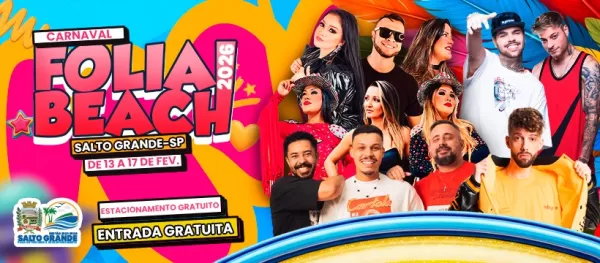 Folia Beach começa nesta sexta e abre cinco dias do maior Carnaval da região em Salto Grande