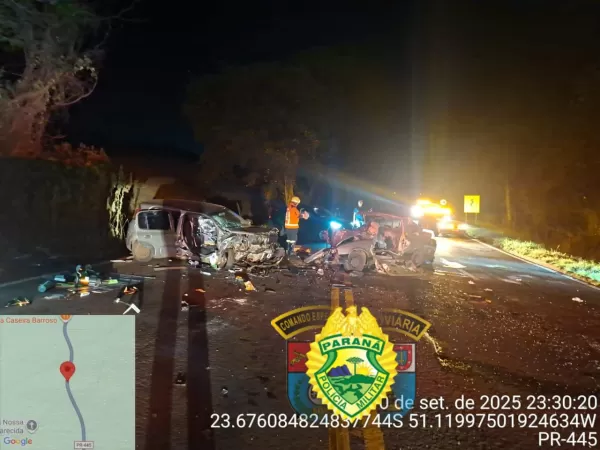 Tragédia na PR-445 em Londrina deixa dois mortos e dois feridos