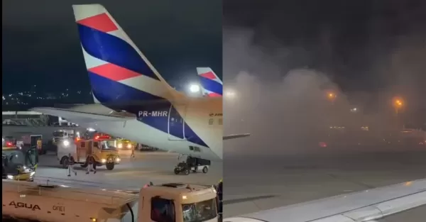Incêndio em equipamento de solo provoca evacuação de avião em Guarulhos; ninguém ficou ferido