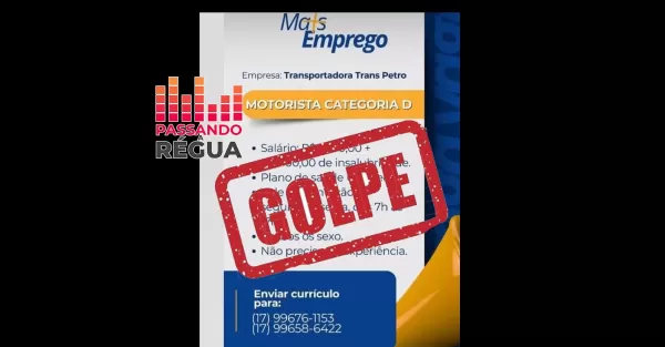 Golpe de falsas vagas de emprego engana trabalhadores e até o Passando a Régua em Ourinhos