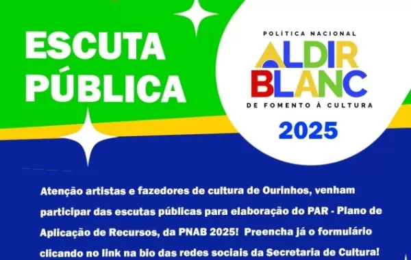 Secretaria de Cultura de Ourinhos abre consulta pública para aplicação dos recursos da PNAB 2025