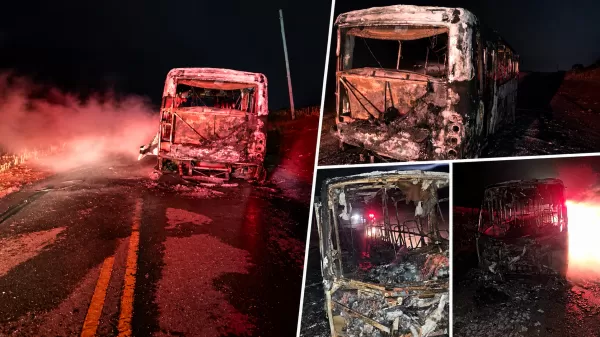 Ônibus de estudantes é destruído por incêndio durante a madrugada em estrada rural de Ourinhos