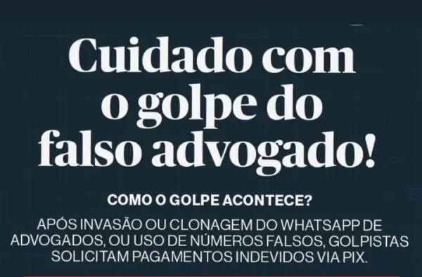Golpe do falso advogado causa prejuízo de R$ 7,5 mil em Ourinhos; caso alerta para importância de confirmar informações com o profissional