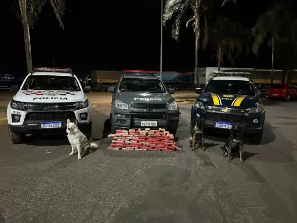 Polícia Militar e Forças de Segurança interceptam carro com grande quantidade de drogas na Operação COSUD
