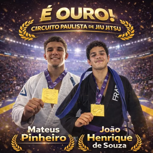 Atletas de São Pedro do Turvo conquistam ouro no Circuito Paulista de Jiu-Jitsu em Barueri