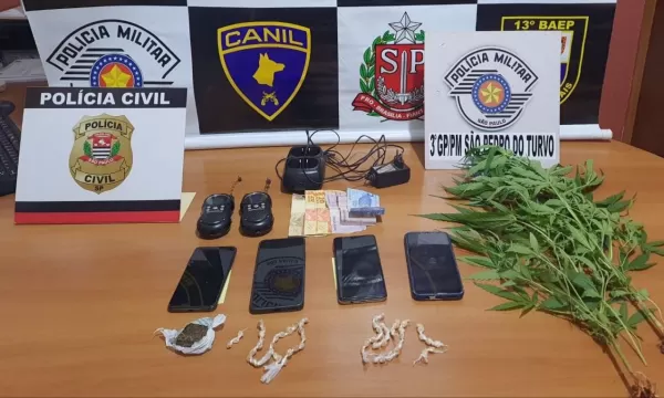 Operação conjunta prende dois homens por tráfico de drogas em São Pedro do Turvo