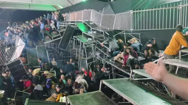 Desabamento de arquibancada na Expo Eldorado deixa ao menos 60 feridos durante rodeio no interior de SP