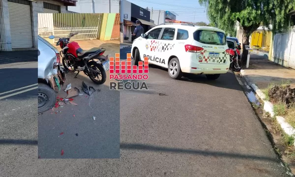 Motociclista fica ferido após bater contra carro estacionado em Ourinhos