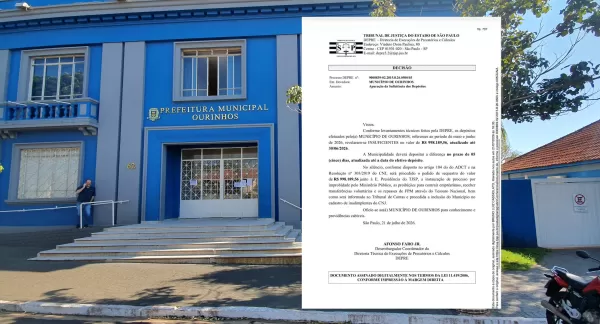 Justiça cobra quase R$ 1 milhão da Prefeitura de Ourinhos por insuficiência no pagamento de precatórios