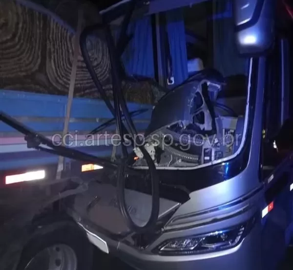 Ônibus com equipe sub-21 de vôlei de Bauru bate na traseira de carreta em rodovia