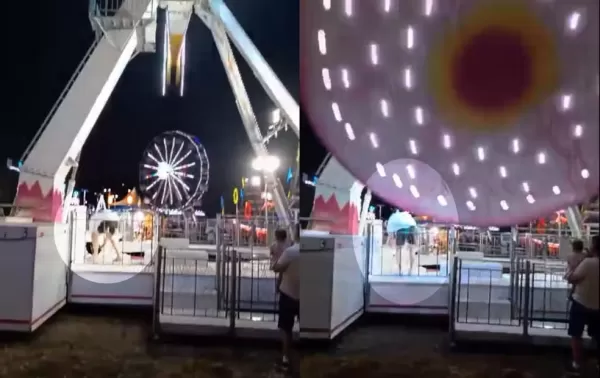 VÍDEO: homem é atingido por brinquedo em parque de diversões na região ao tentar salvar cachorro