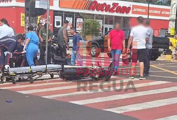 Colisão entre motocicletas é registrada no centro de Ourinhos