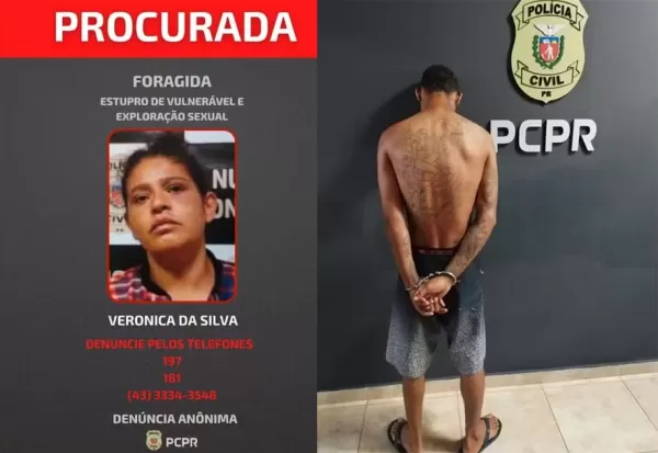 Mulher que era procurada por explorar filha adolescente sexualmente em troca de drogas é presa no Paraná