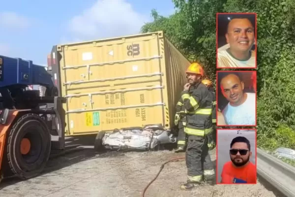 Tragédia na Baixada Santista: dois irmãos e um primo morrem após carreta tombar sobre carro em São Vicente