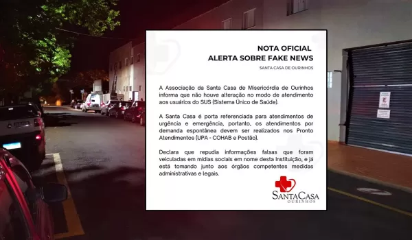 Santa Casa de Ourinhos emite nota oficial contra fake news sobre atendimentos