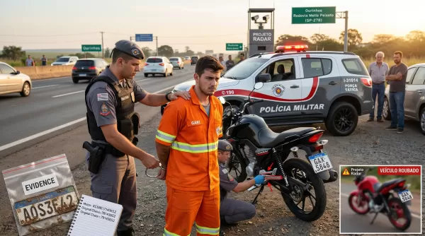 Gari é preso em Ourinhos por pilotar moto com placa de veículo roubado e chassi adulterado