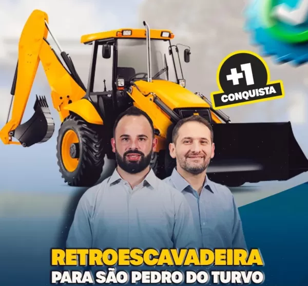 São Pedro do Turvo é contemplada com retroescavadeira do Governo Federal