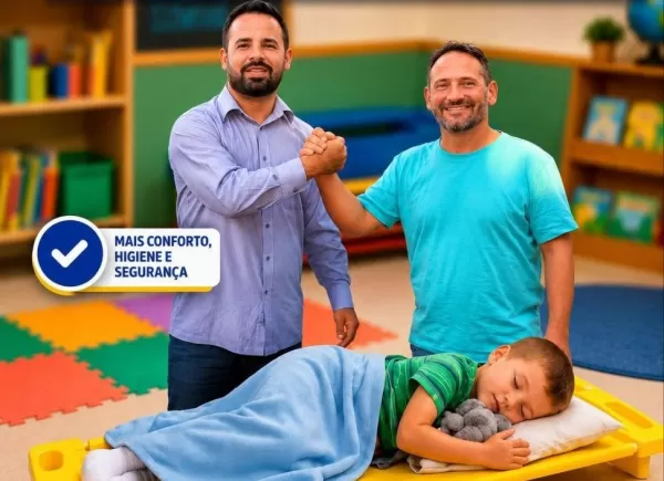 Prefeito Felipe Biba adquire 200 caminhas empilháveis para crianças da rede municipal de São Pedro do Turvo