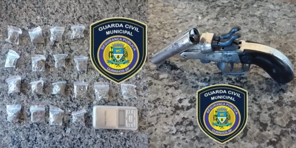 Homem é preso pela GCM com arma de fogo e drogas no Jardim Matilde, em Ourinhos