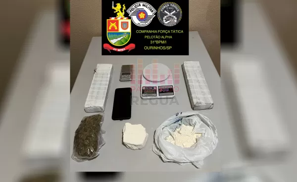 Homem é preso por tráfico no Recanto dos Pássaros III com mais de 1,6 kg de maconha e cocaína em Ourinhos