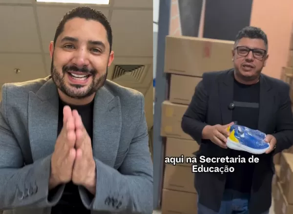 Prefeito afastado Guilherme Gonçalves divulga vídeo sobre entrega de tênis para alunos da rede municipal de Ourinhos