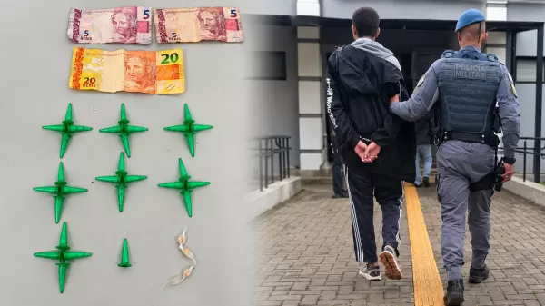 PM prende homem com porções de cocaína e crack na Praça do Chafariz, em Santa Cruz do Rio Pardo