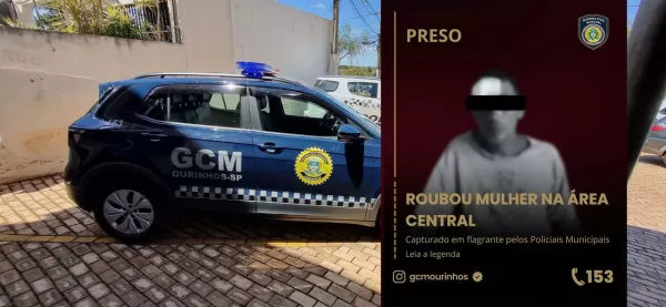Homem é preso após agredir e roubar ex-companheira na Praça Mello Peixoto, em Ourinhos