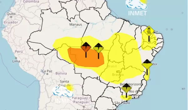 Defesa Civil alerta para possibilidade de pancadas de chuva e rajadas de vento entre sexta-feira e domingo