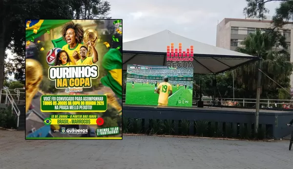Praça Mello Peixoto terá telão para transmissão dos jogos do Brasil na Copa do Mundo