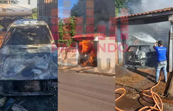 Dois veículos pegam fogo em Salto Grande nesta segunda-feira; um caso é investigado como possível ato criminoso
