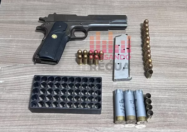 Homem é preso com pistola calibre .45 após ameaças em bar no Centro de Ourinhos