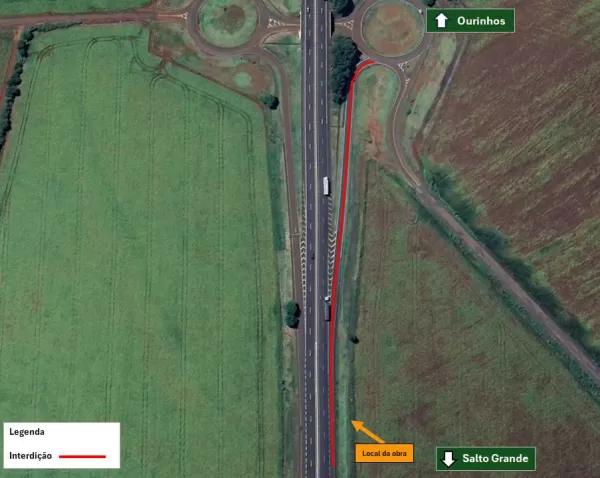 Alça da Raposo em Salto Grande é interditada para manutenção