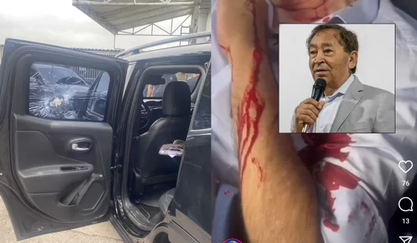 Prefeito de Taboão da Serra, Aprígio, é alvo de atentado a tiros durante campanha; Vídeo 