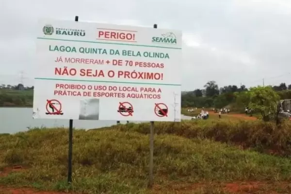 Homem de 26 anos morre afogado em lagoa da Quinta da Bela Olinda, em Bauru