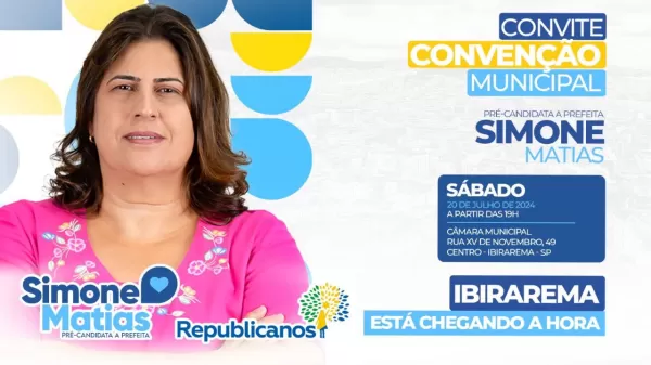 Convenção partidária do Republicanos em Ibirarema lança candidatura de Simone Matias