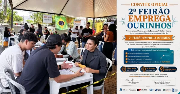 Prefeitura de Ourinhos anuncia 2º Feirão Emprega Ourinhos nos dias 15 e 16 de maio