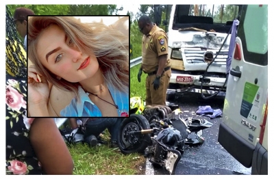 Morre jovem envolvida em acidente entre moto e caminhão em Ribeirão Claro no Paraná