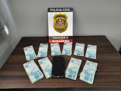 Polícia Civil recupera celular e R$10 mil levados de lotérica em Ibirarema