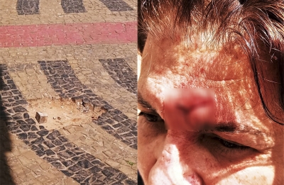 Mulher cai em buraco no ‘Calçadão’ de Ourinhos  