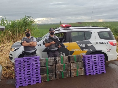 Polícia Rodoviária apreende quase 300 quilos de maconha na Raposo Tavares, em Chavantes
