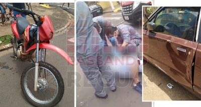 Motociclista fratura braço ao bater em Corcel II em Ourinhos 