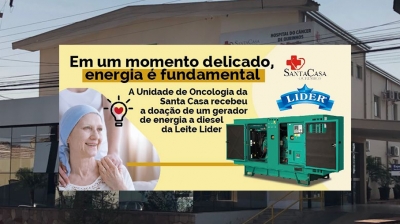 Em nobre gesto de solidariedade, Leite Lider doa gerador de energia para a Santa Casa de Ourinhos